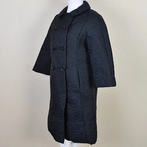 Vintage 50s Swing Coat Jacket Black - S - Picture 3 of 9